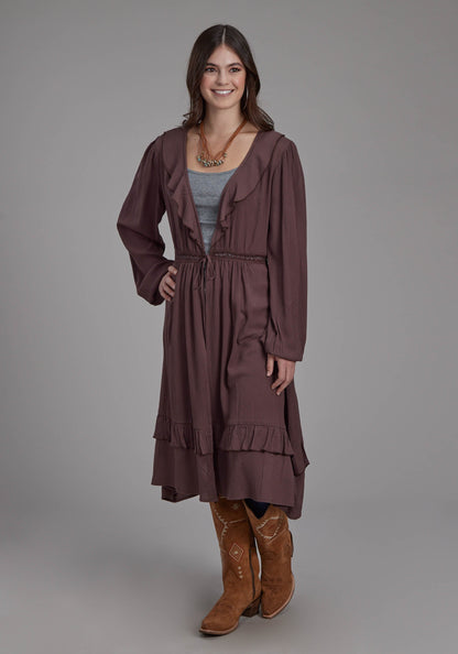Roper Womens Rayon Crepe Long Cardigan Long Sleeve Pullover Western Shirt