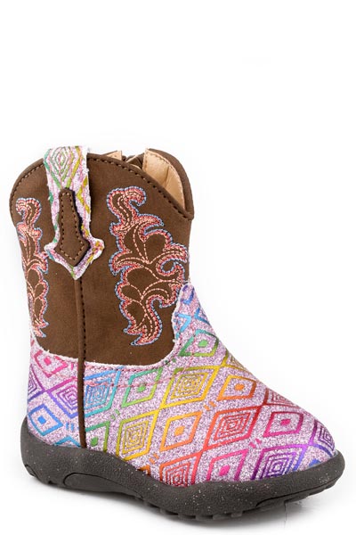 Roper Infants Girls Tan Shaft With Western Stitch