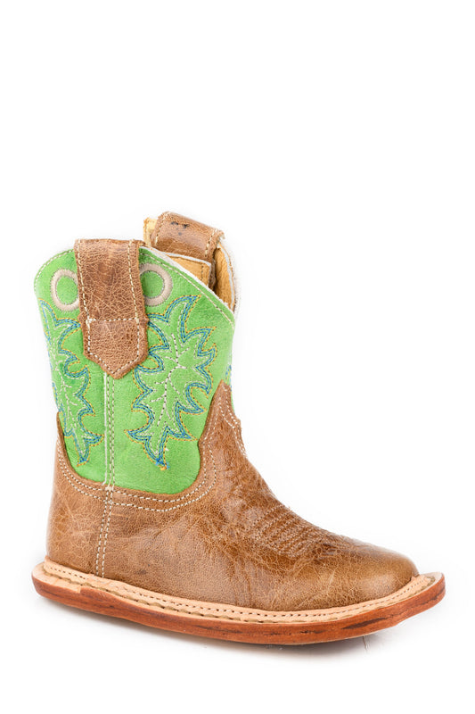 Roper Infants Boys Burnish Brown Leather Vamp