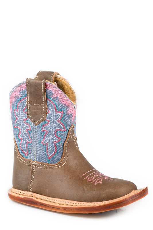 Roper Infants Girls Oiled Brown Leather Vamp