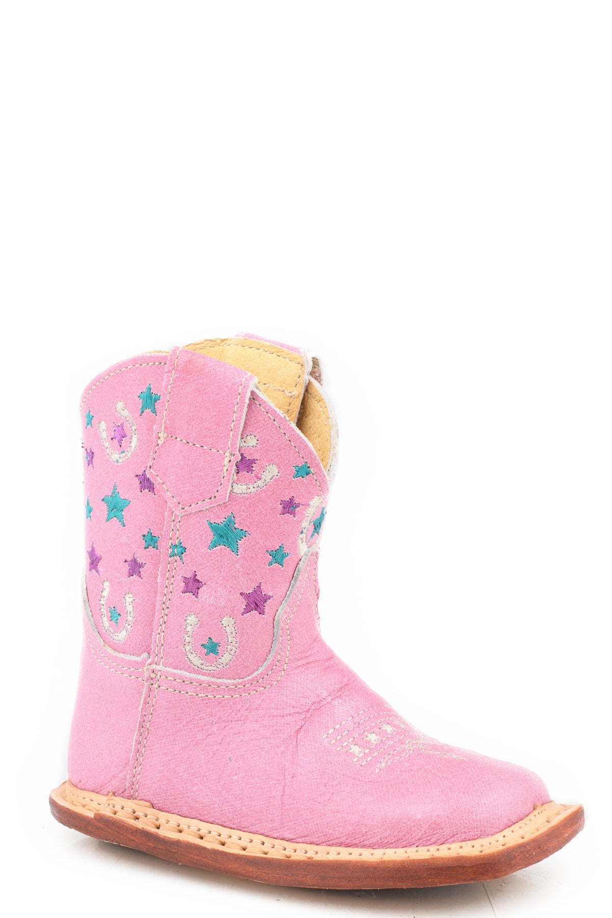 Roper Girls Roper Vintage Pink Leather Vamp  Shaft Lucky Boots