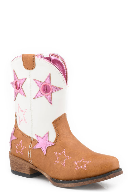 Roper Toddlers Girls Roper Snip Toe Star Rodeo Boots