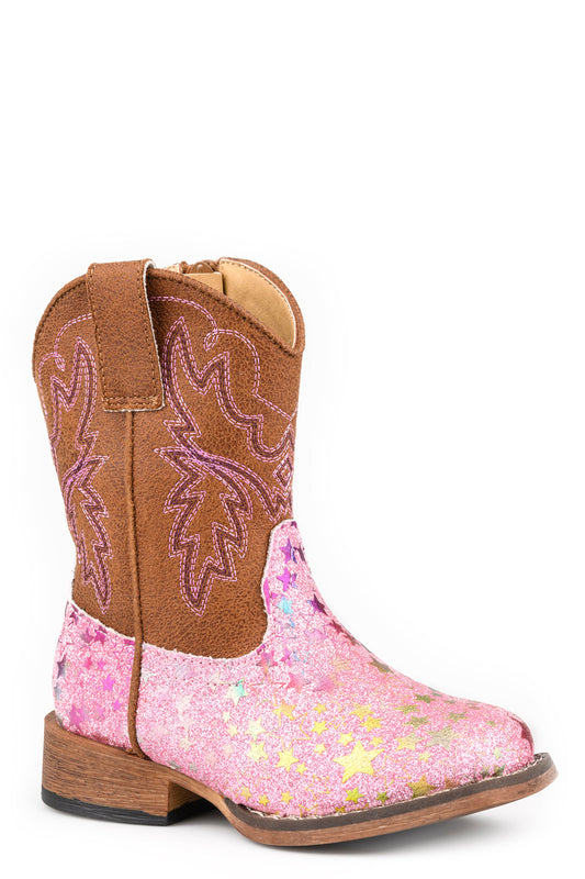 Roper Toddlers Girls Roper Western Stitch Glitter Stars Boots