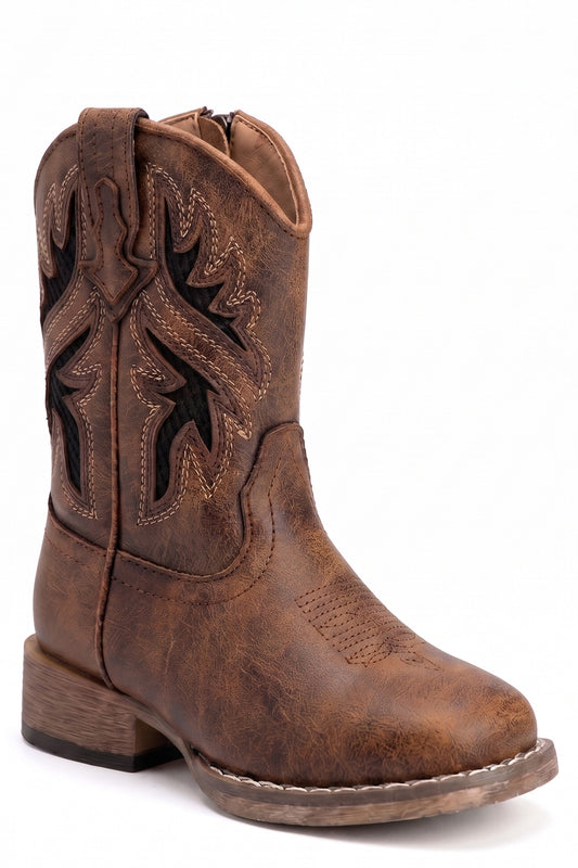 Roper Toddlers Boys Roper Brown Mesh Western Draftmaster Boots