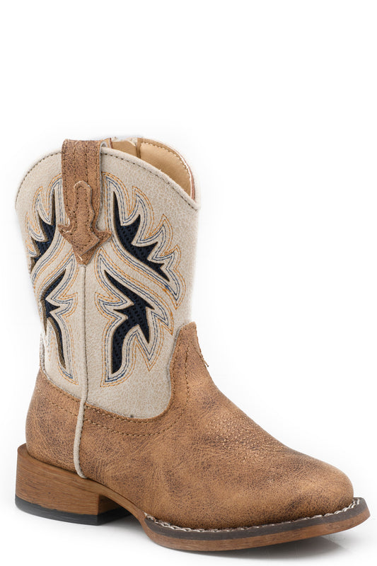 Roper Toddlers Boys Roper Navy Mesh Western Draftmaster Boots