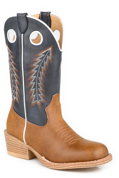 Roper Little Boys Tan Faux Leather Vamp