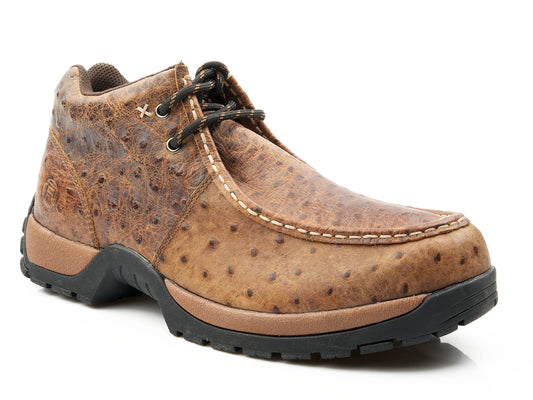 Roper Mens Performance Lite Sole 2 Eyelet Chukka Ankle Boot Brown Leather Embosse