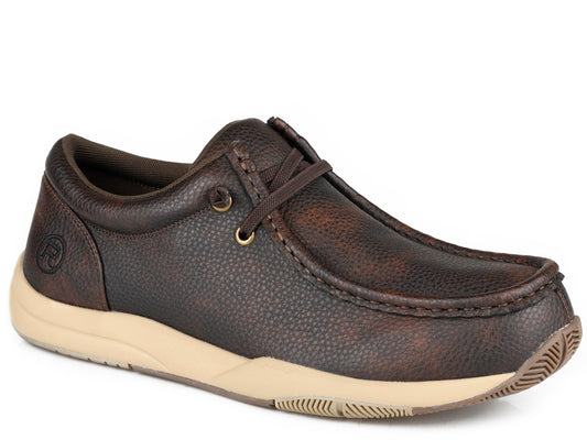 Roper Mens Brown Faux Tumbled Leather Upper