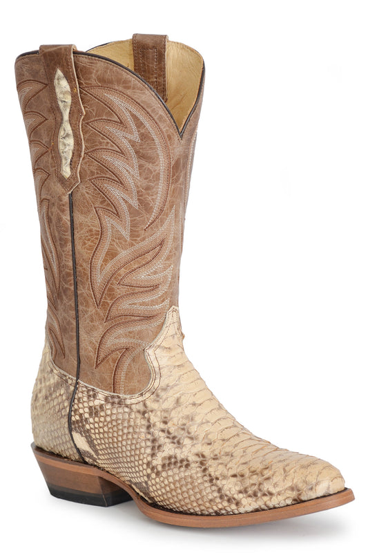 Roper Mens Natural Tan Backcut Python Vamp