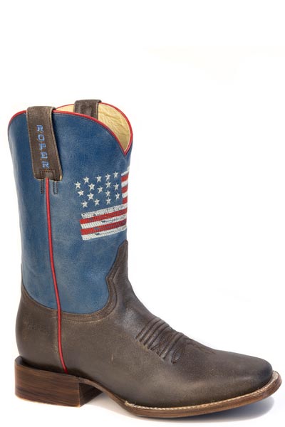 Roper Mens Roper Vintage Brown Leather Vamp 250 Usa Boots