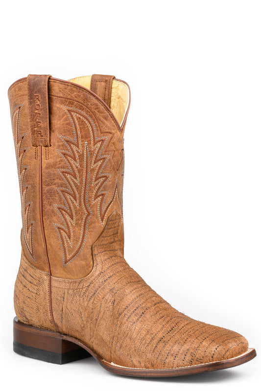 Roper Mens Roper Burnish Tan Leather Leapin Lizards Boots