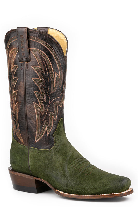 Roper Mens Roper Marbeled Brown Leathr Drover Boots