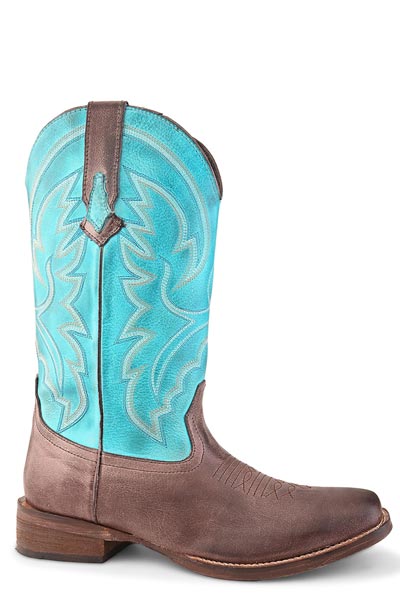 Roper Womens Brown Vamp And Turquoise Shaft