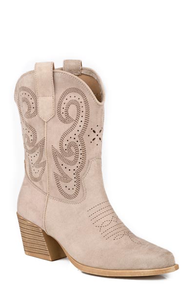 Roper Womens Taupe Faux Suede Fashion Ankle Boot