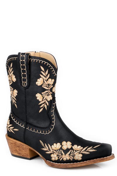 Roper Womens Black Floral 8 Inch  Fashion Boot