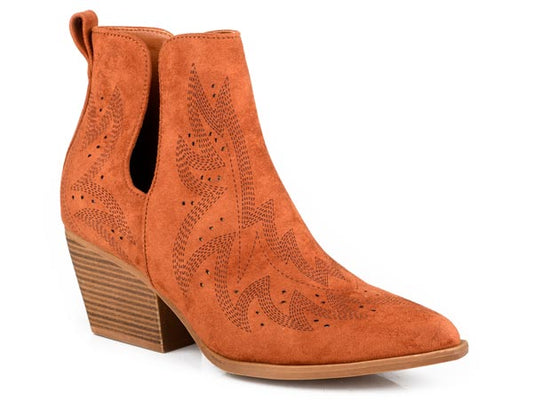 Roper Womens Roper Cognac Faux Suede  Olivia Shoes