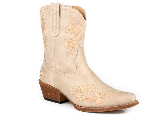 Roper Womens Roper White Floral 8" Fashion Wynona Boots