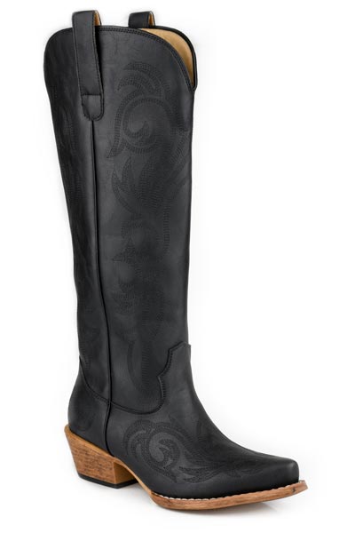 Roper Womens Black With All Over Embroidery
