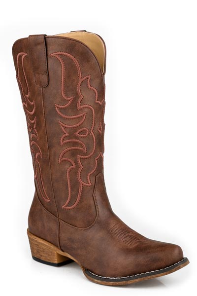 Roper Womens Brown Faux Leather Upper