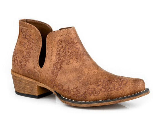 Roper Womens Snip Toe Tan Faux Leather