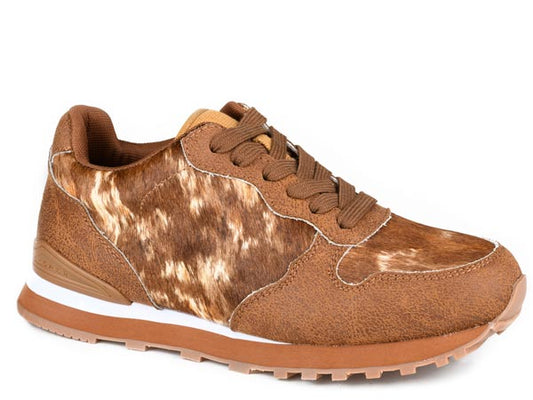 Roper Womens Multi Brown Hair On Hide Leather