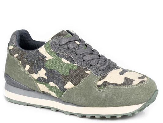 Roper Womens Green Cow Suede And Camo Print