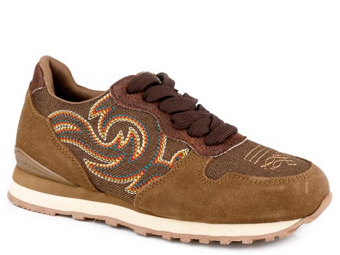 Roper Womens Brown Cow Suede And Western Stitch