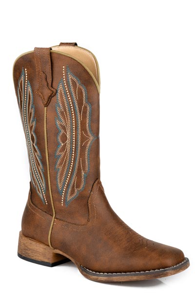 Roper Womens Brown Faux Leather Square Toe