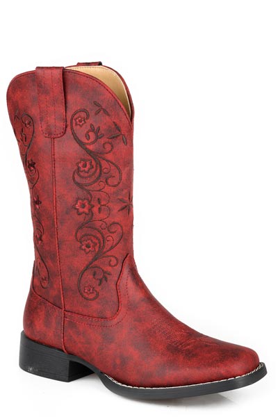 Roper Womens Roper Wine Faux Leather Square Toe Bailey Boots