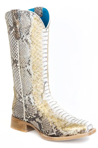 Roper Womens Roper White Snow Python Boots