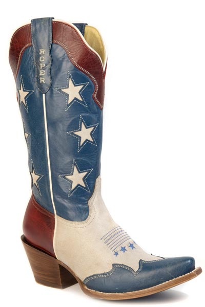 Roper Womens Roper Stars 250 Usa Snip Toe Boots