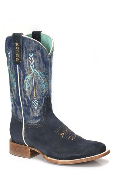 Roper Womens Blue Suede Vamp