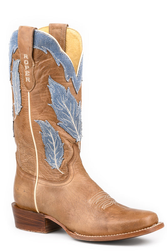 Roper Womens Roper Denim Feather Blue Boots