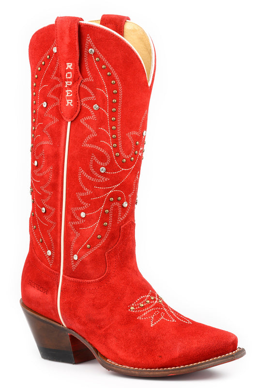 Roper Womens Roper Embriodered Scarlet Boots
