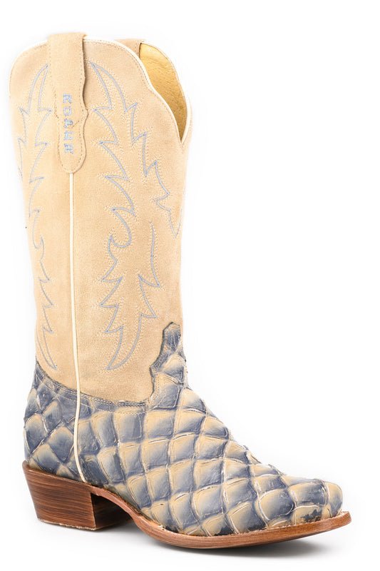 Roper Womens Roper Light Tan Suede Leather Faith Boots