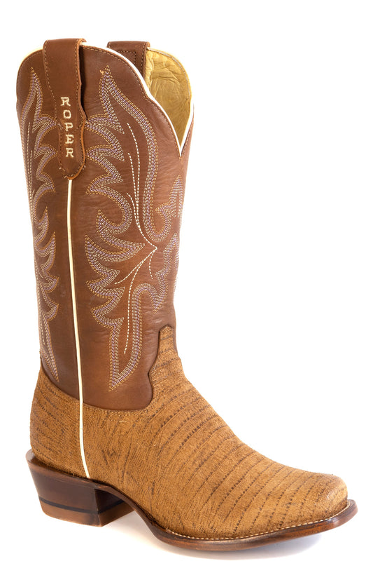 Roper Womens Roper Burnish Brown Leather Layla Boots
