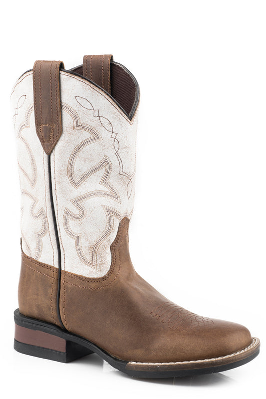 Roper Big Boys Tan Burnished Leather Vamp
