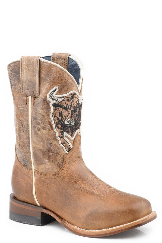Roper Big Kids Boys Roper Waxy Brown Leather Boots