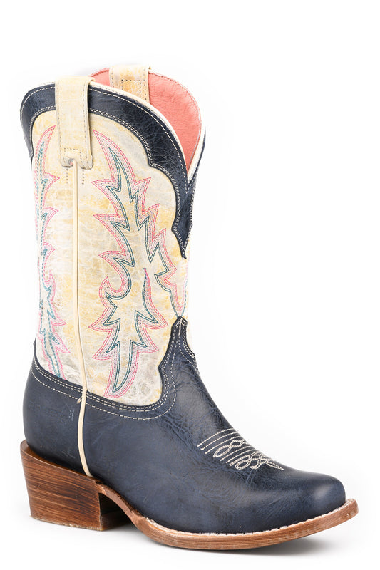 Roper Big Kids Boys Roper Waxy Cream Ride Em Boots