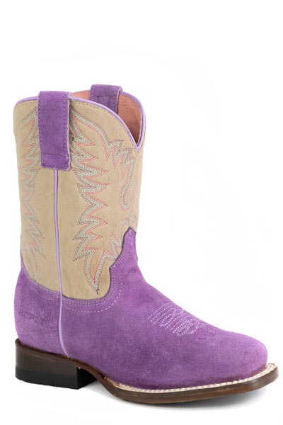 Roper Big Kids Girls Purple Suede Vamp